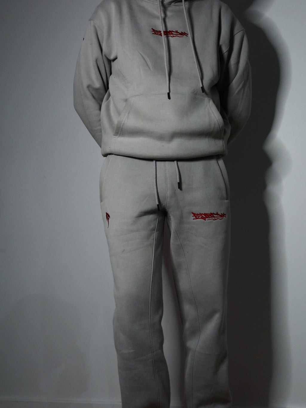 Solid Grey and Red Premium Tag Trackies (Pants)