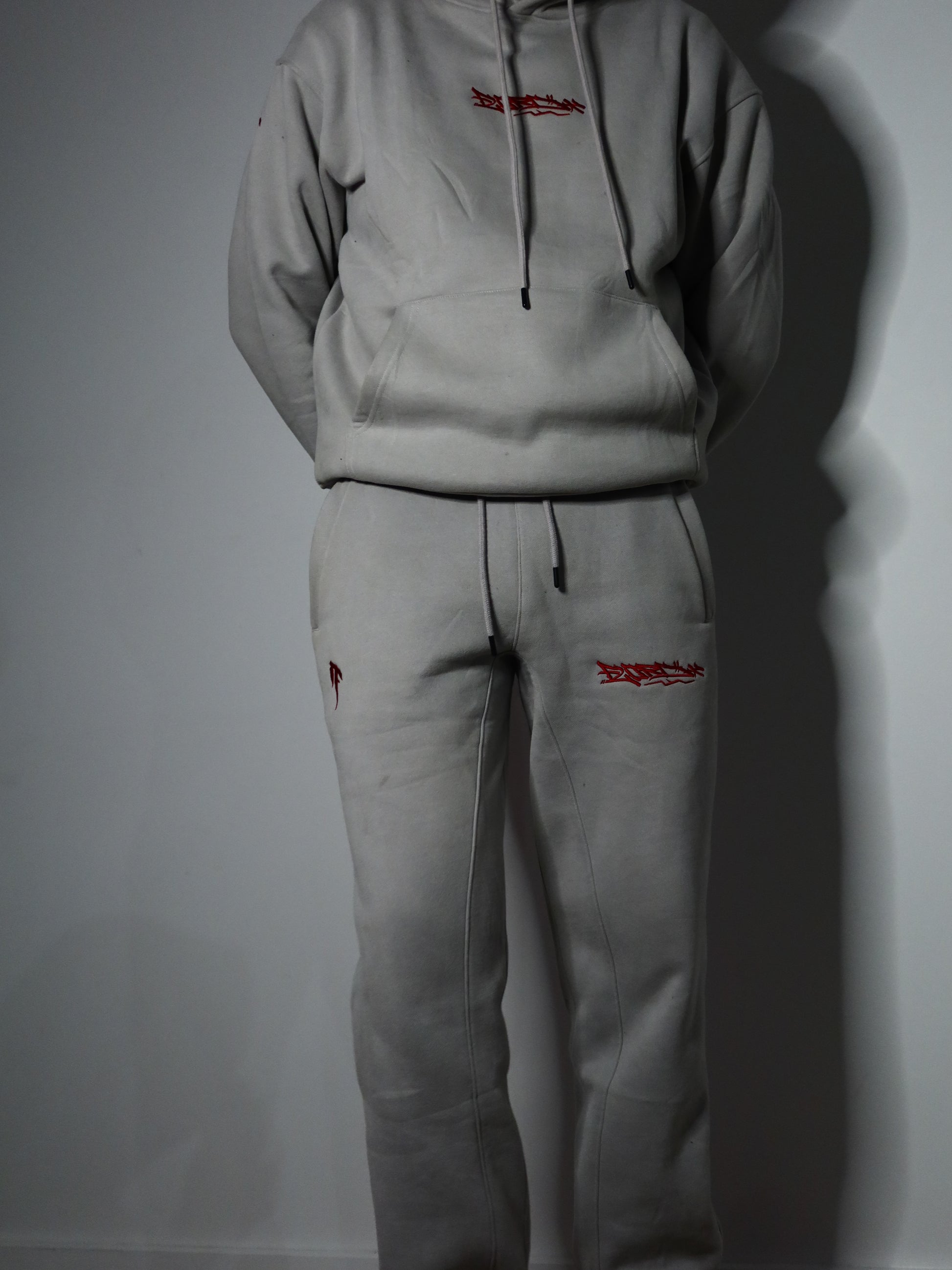 Solid Grey and Red Premium Tag Trackies (Pants)