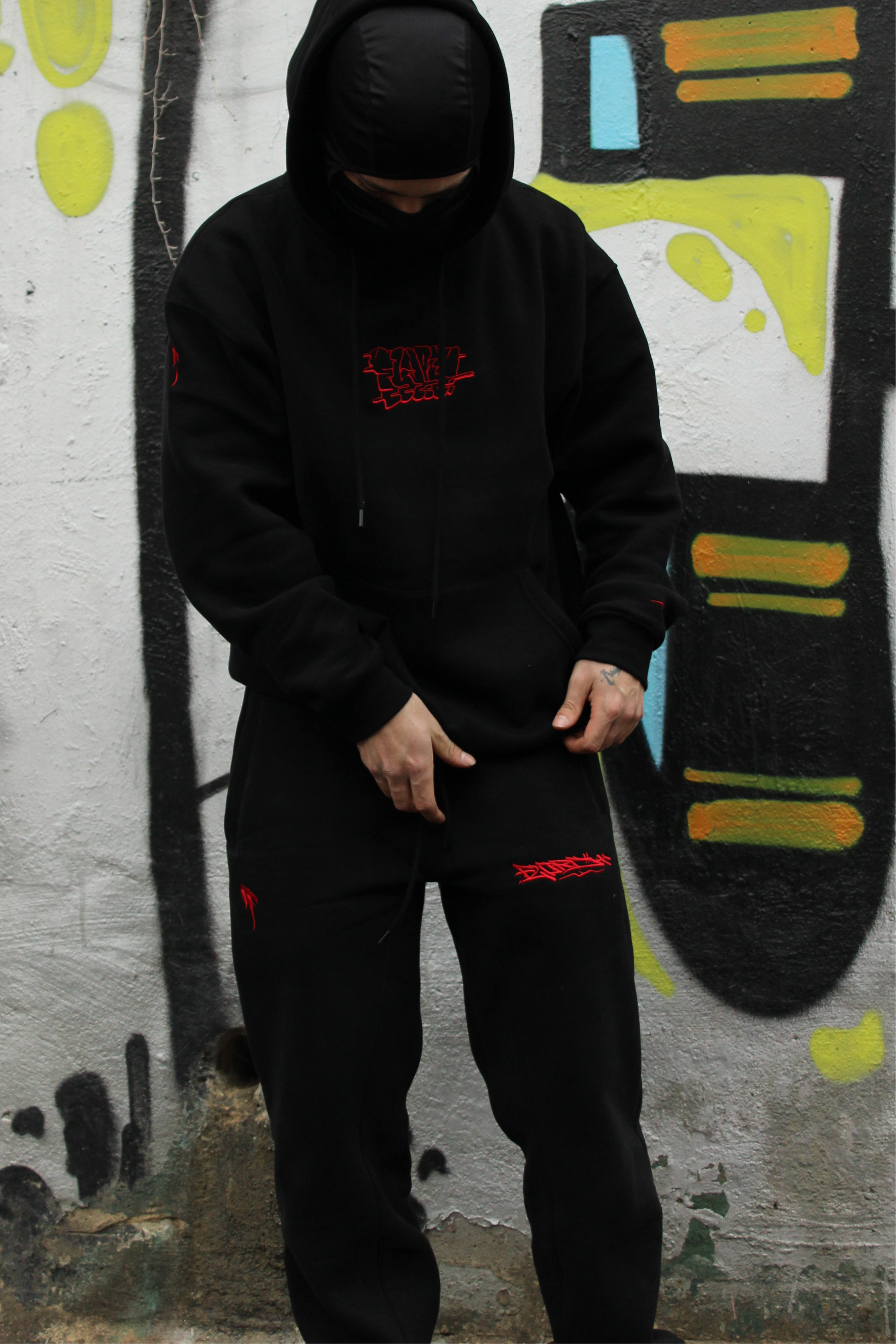 Black and Red Premium Tag Trackies (Pants)
