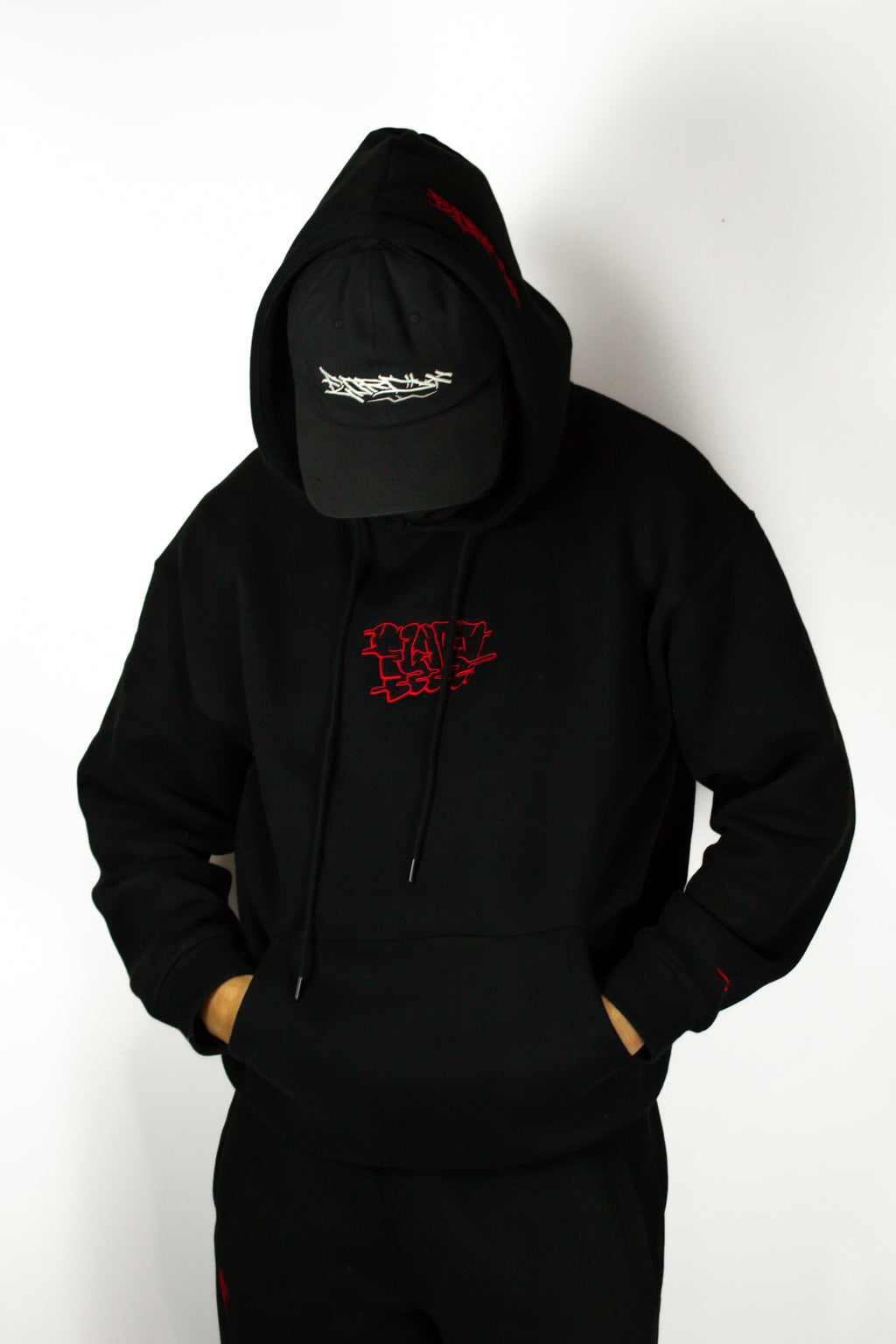 Black & Red Premium Throwie Hoodie