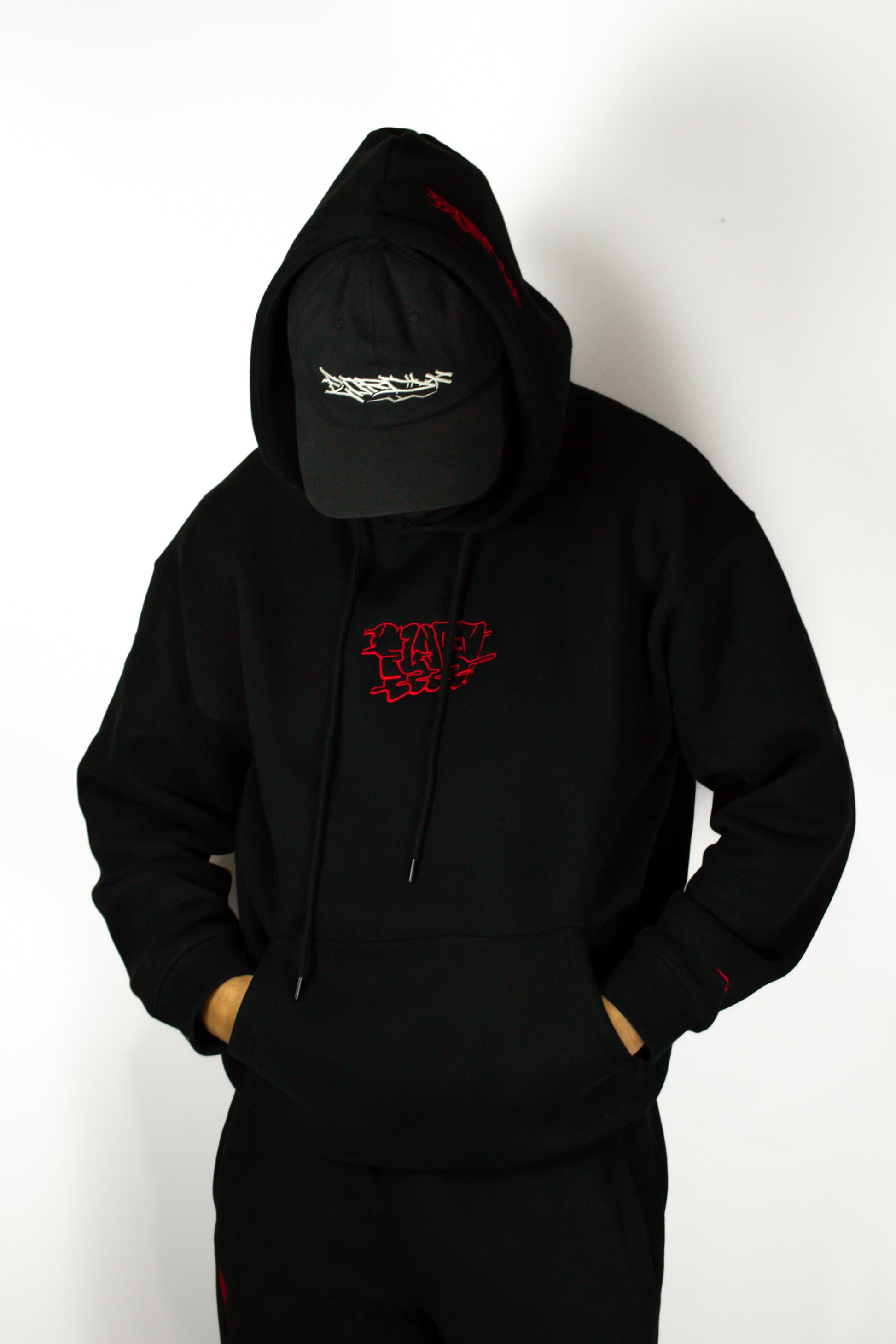 Black & Red Premium Throwie Hoodie