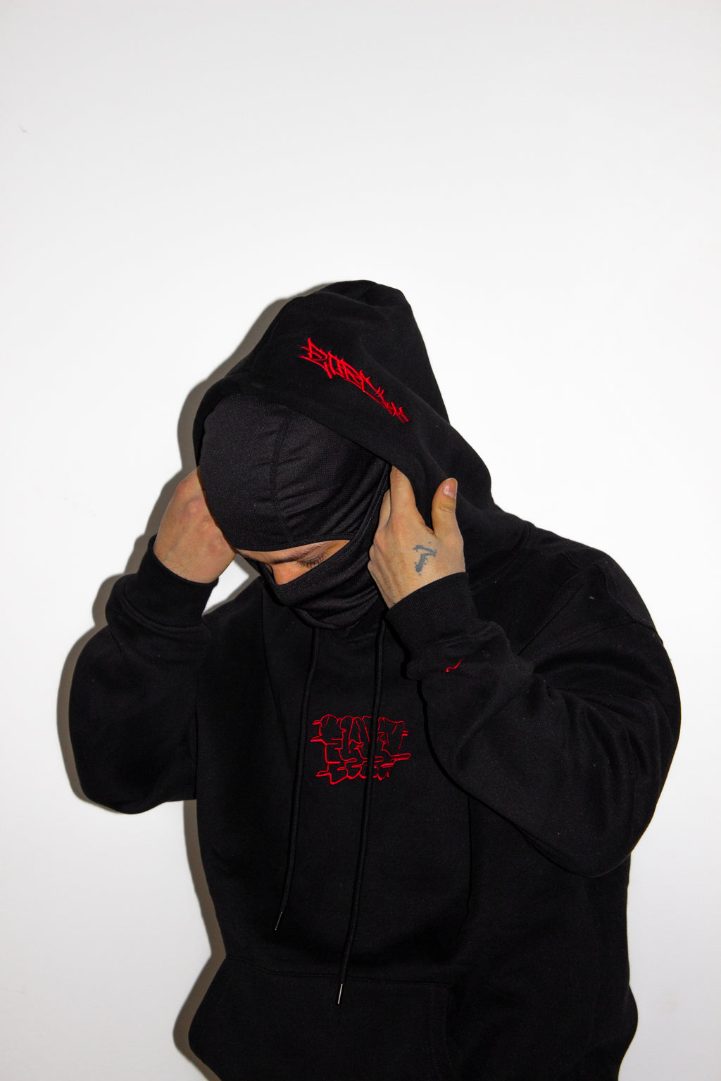 Black & Red Premium Throwie Hoodie