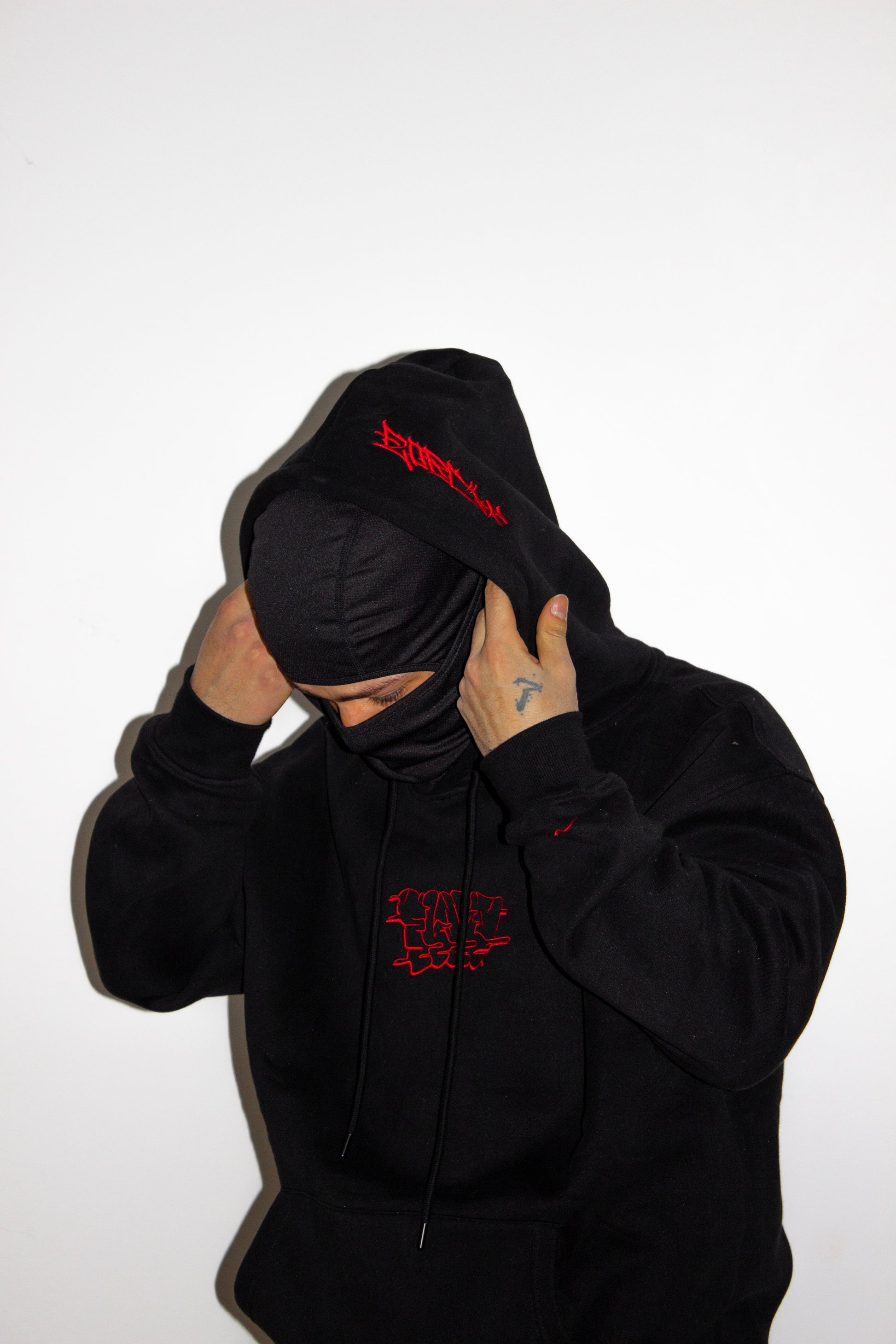 Black & Red Premium Throwie Hoodie