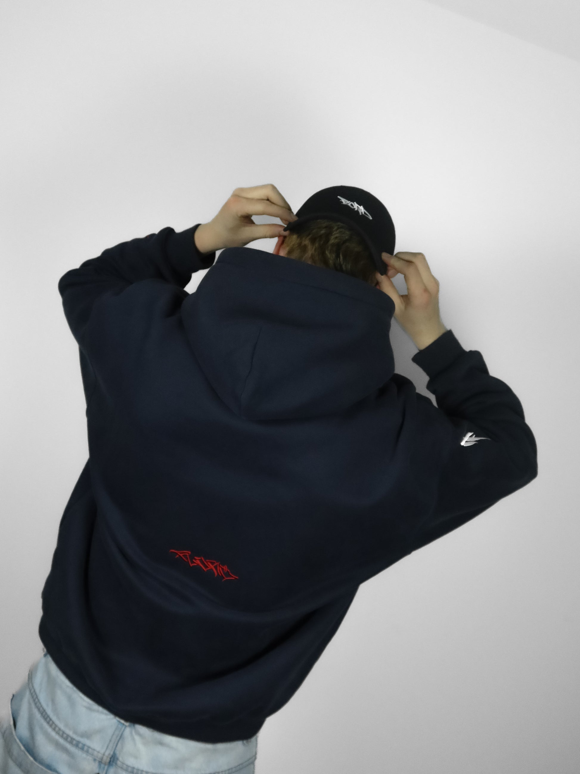 Navy Box Fit Lowercase Hoodie