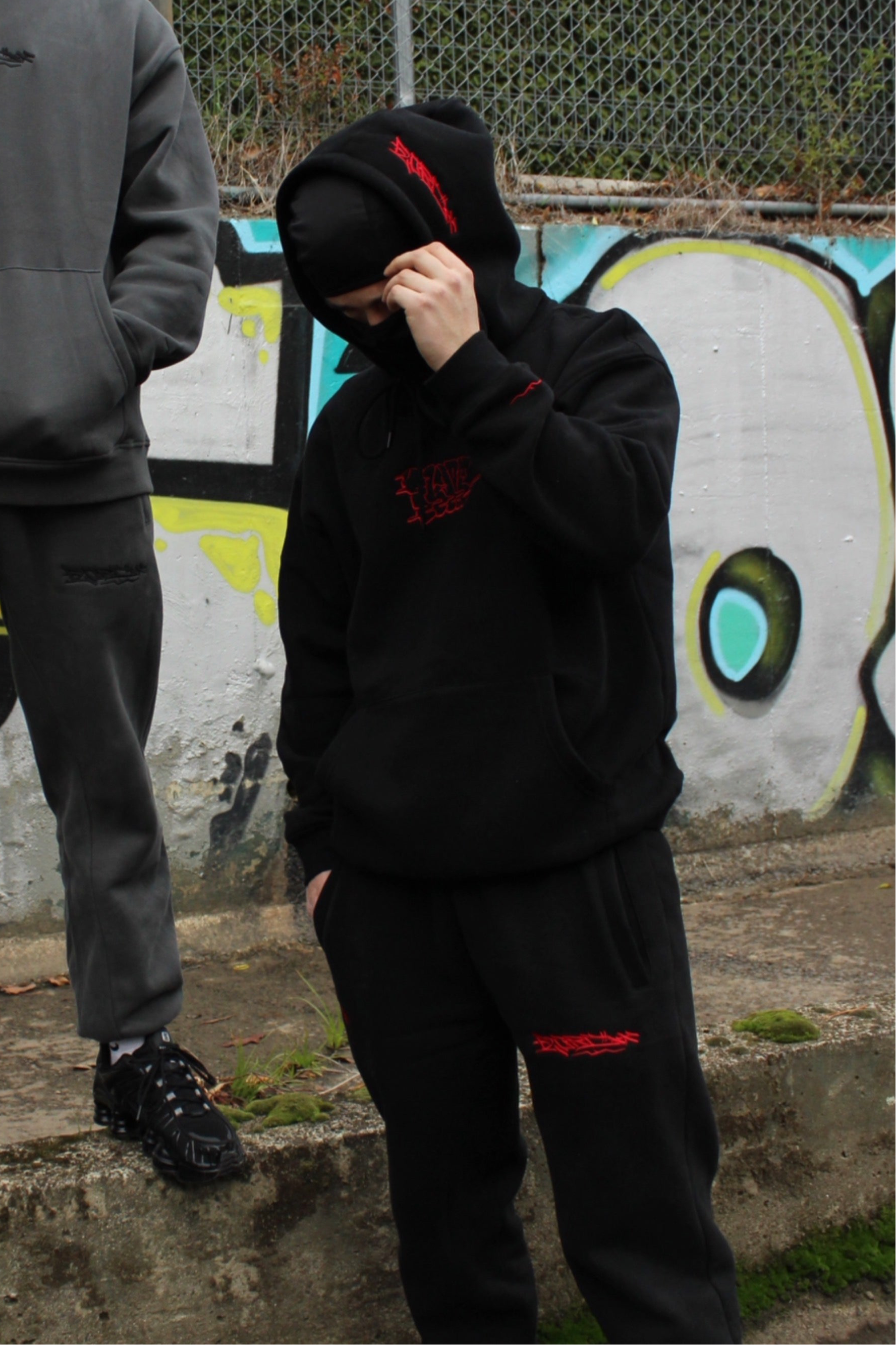 Black & Red Premium Throwie Hoodie
