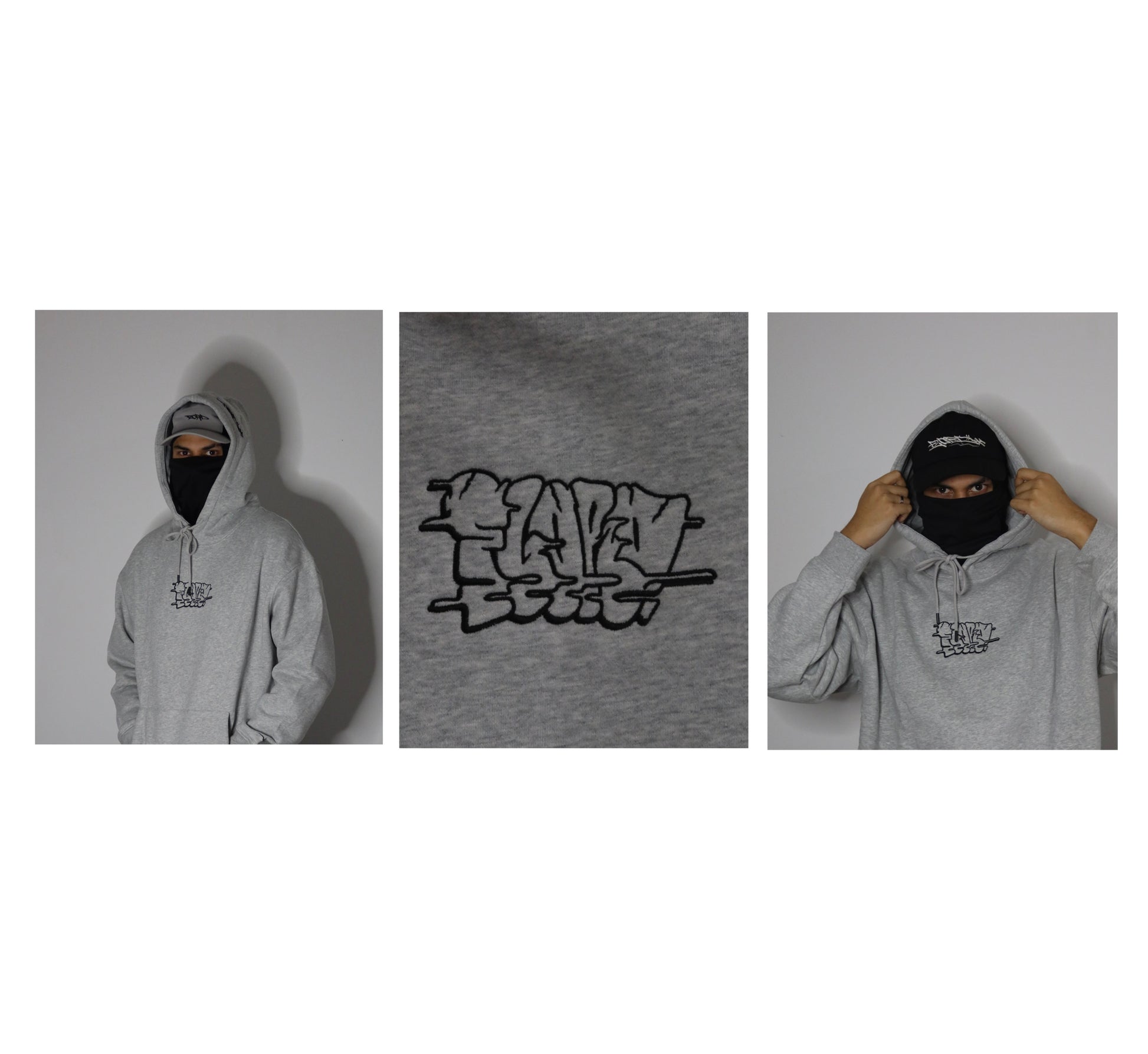 Marl Grey & Black Premium Throwie Hoodie