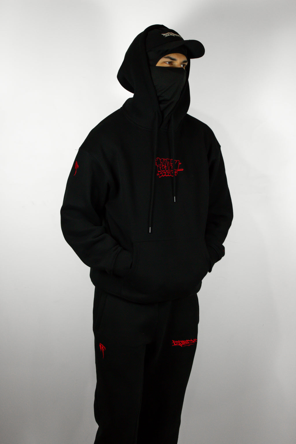 Black & Red Premium Throwie Hoodie