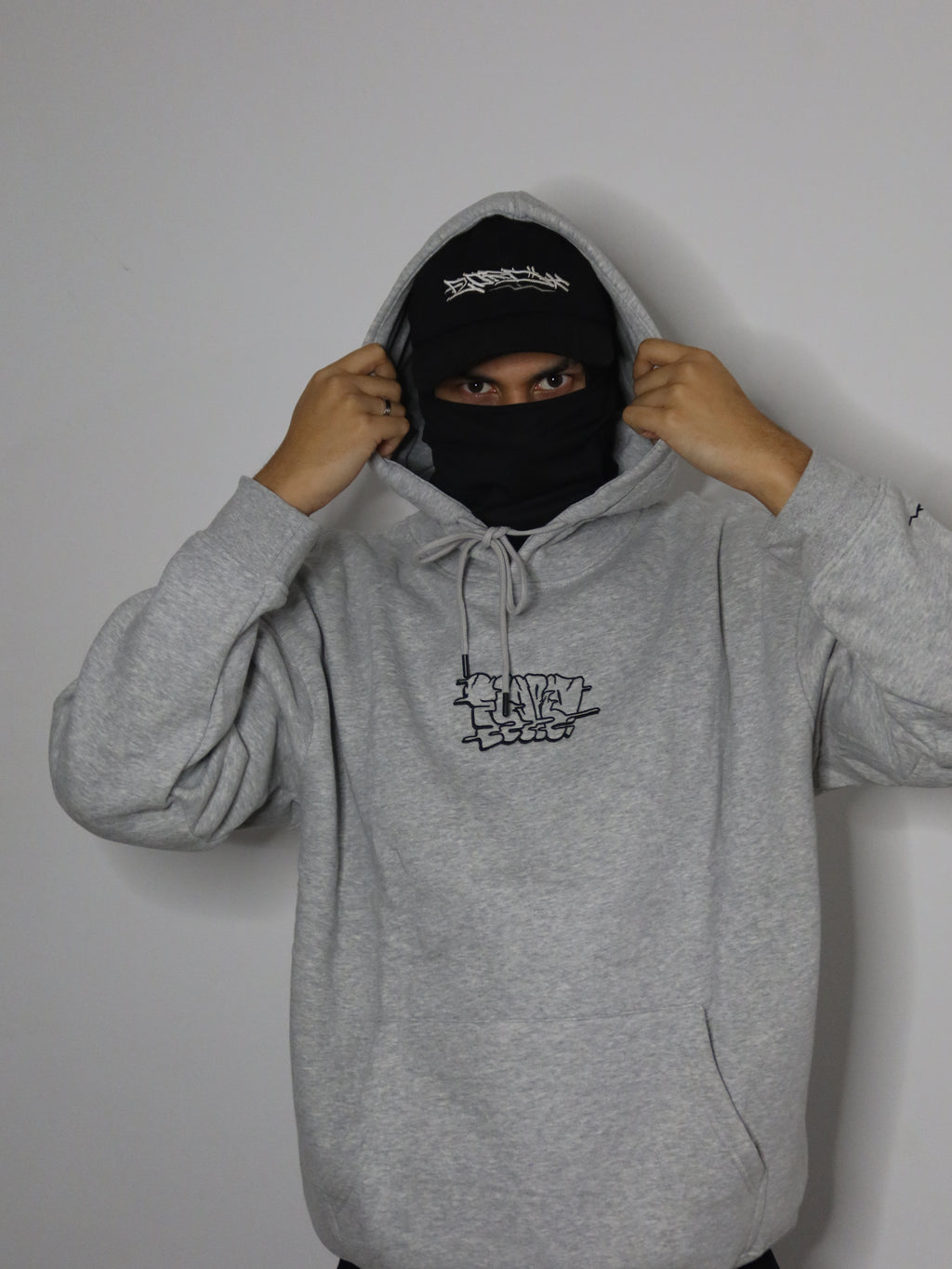 Marl Grey & Black Premium Throwie Hoodie