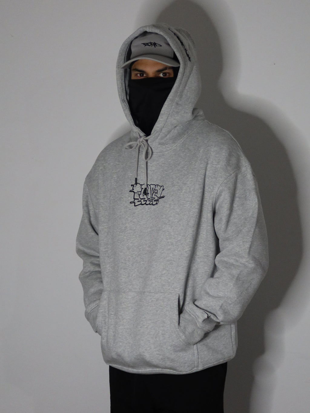 Marl Grey & Black Premium Throwie Hoodie