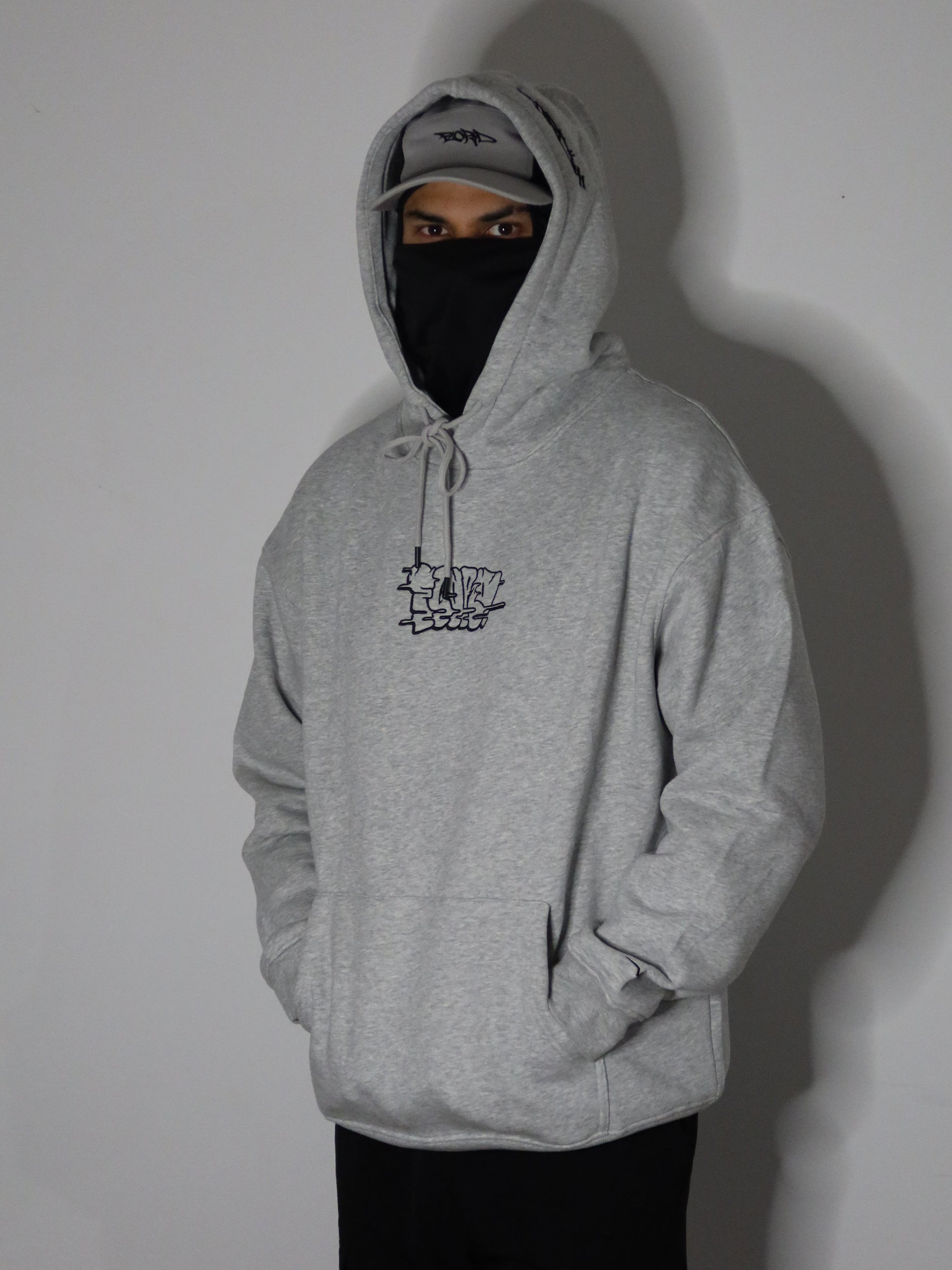 Marl Grey & Black Premium Throwie Hoodie