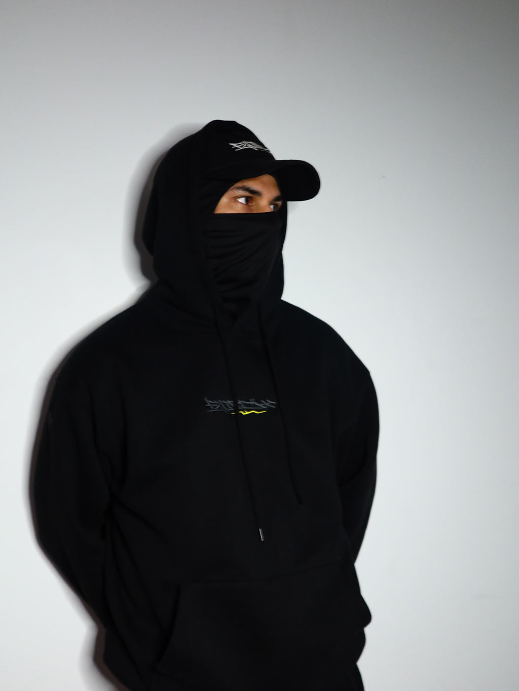 Black and Grey/Yellow Premium Tag Hoodie