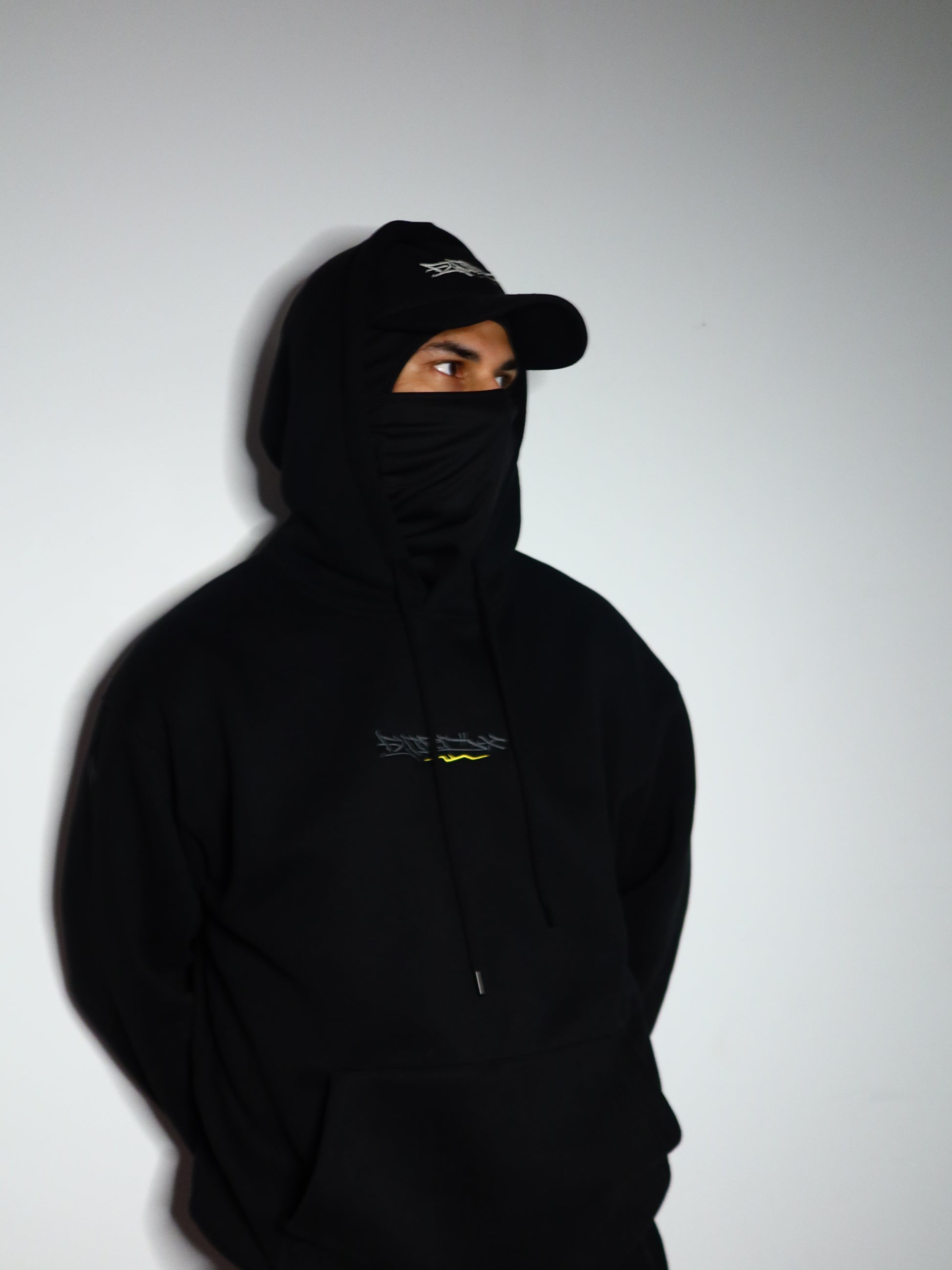 Black and Grey/Yellow Premium Tag Hoodie