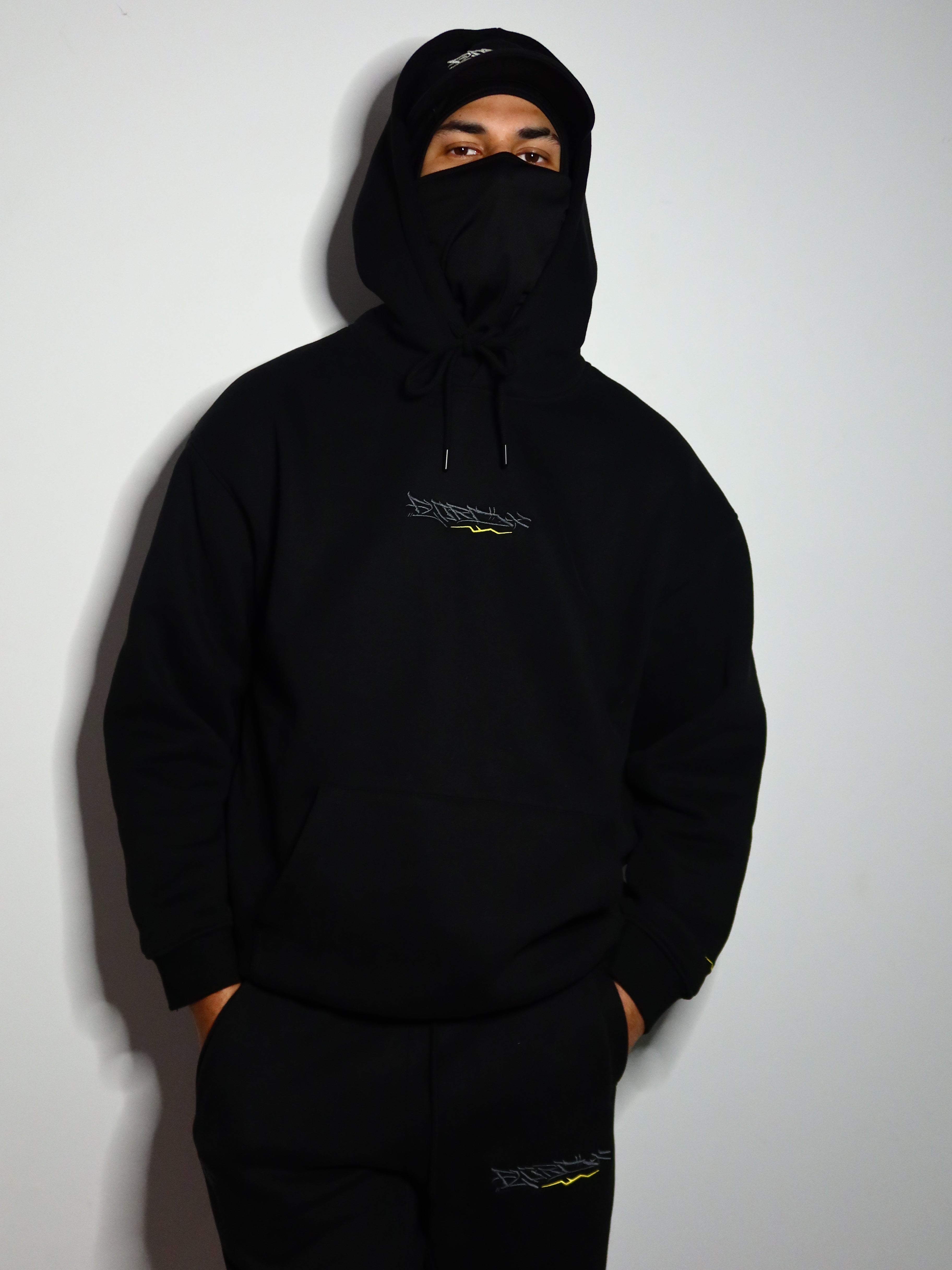 Black and Grey/Yellow Premium Tag Hoodie