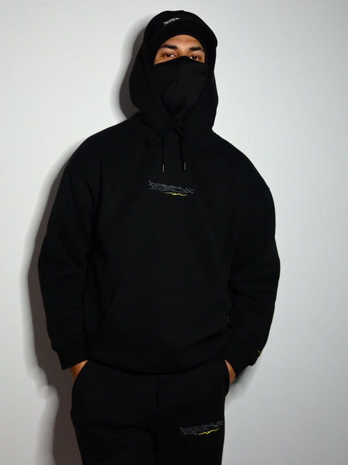 Black and Grey/Yellow Premium Tag Hoodie