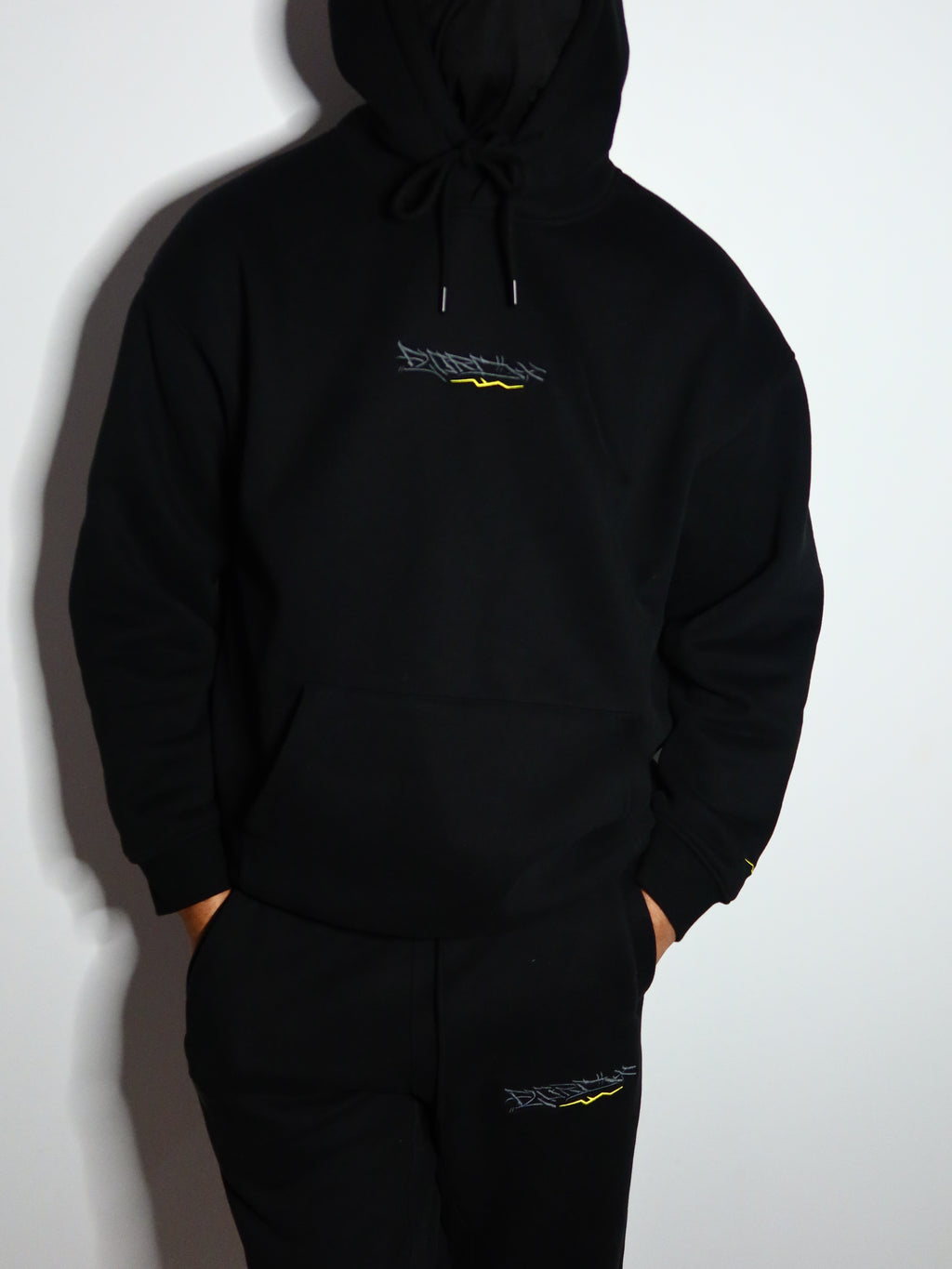 Black and Grey/Yellow Premium Tag Trackies (Pants)