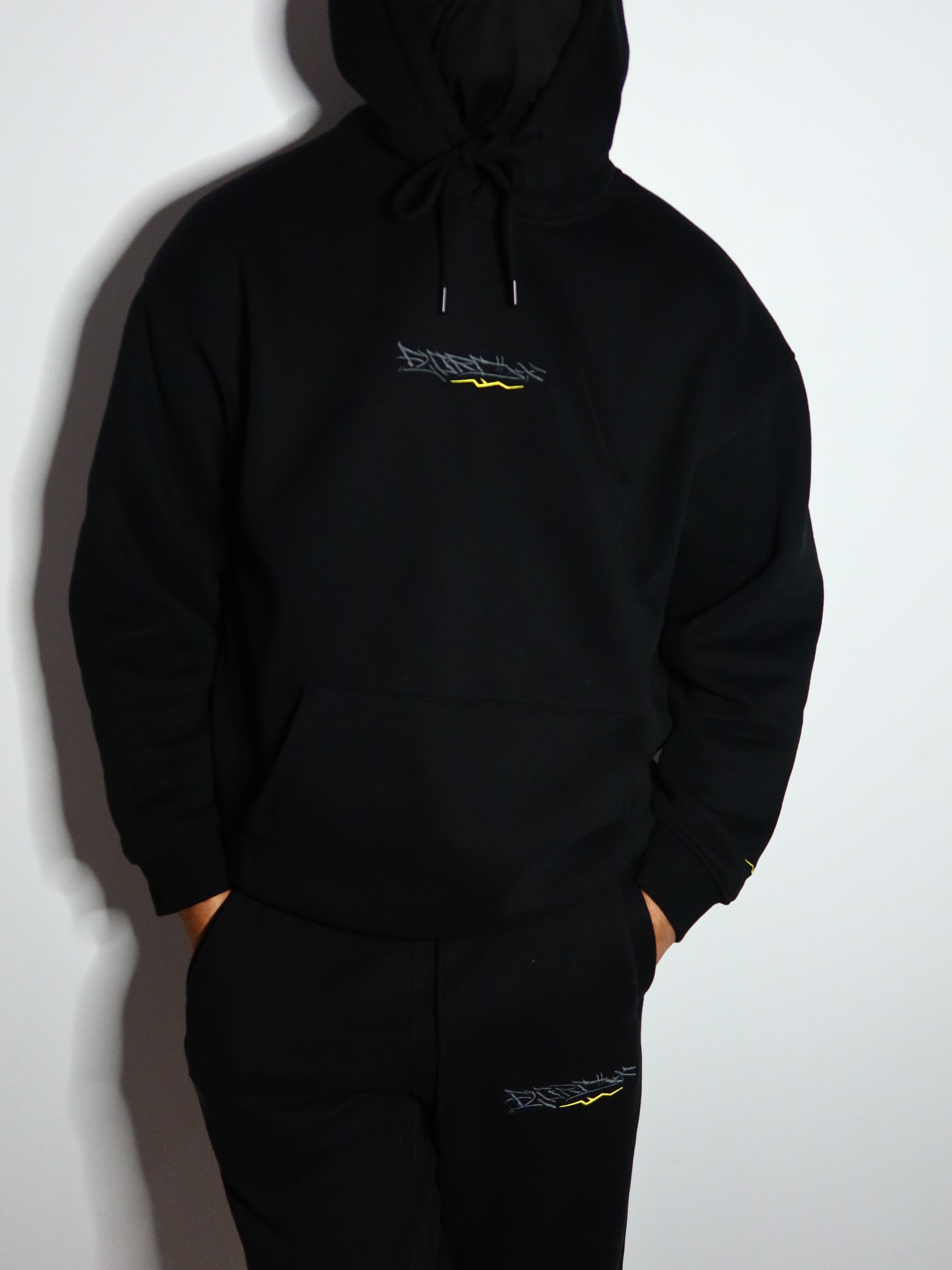 Black and Grey/Yellow Premium Tag Trackies (Pants)