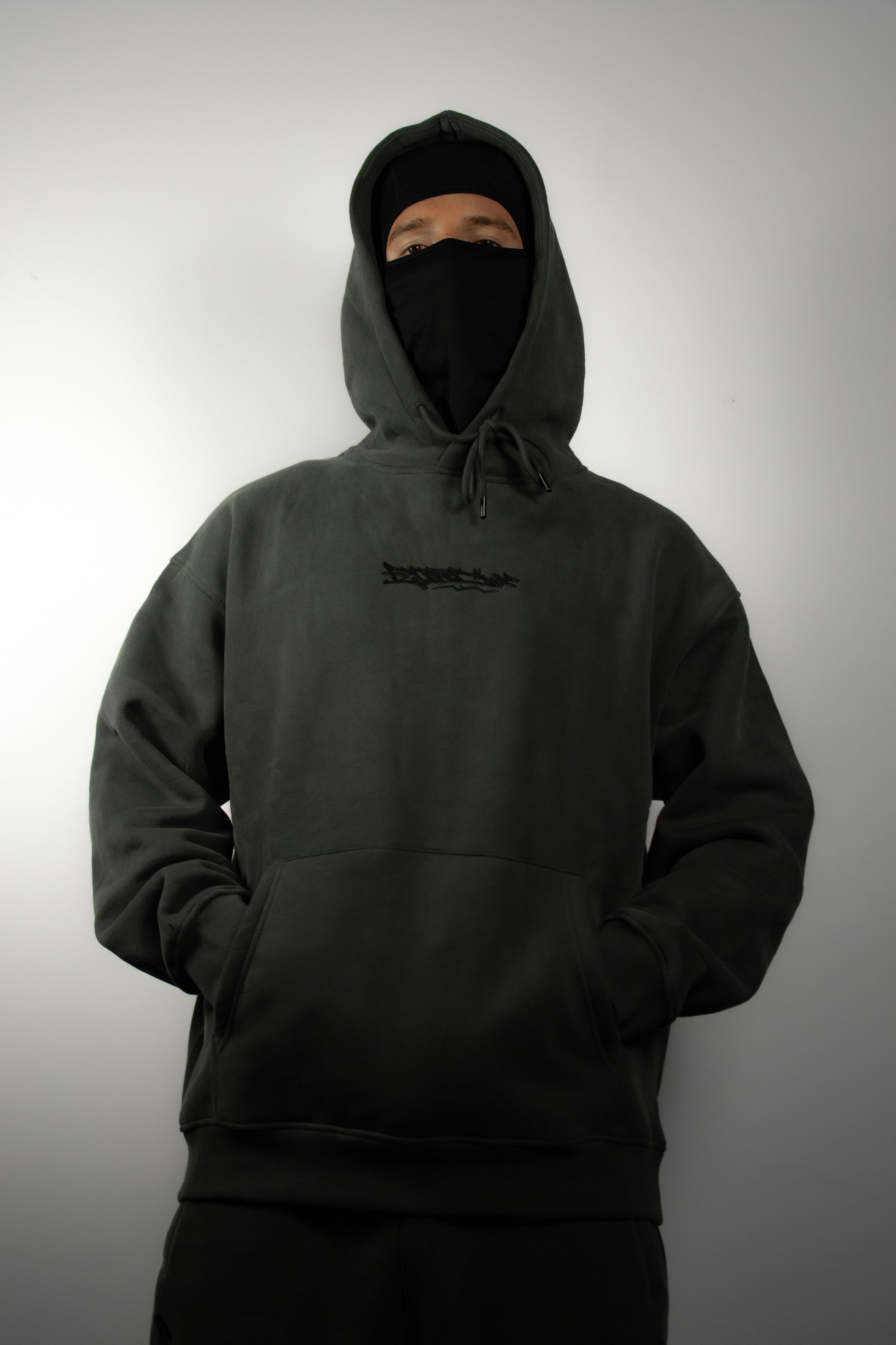 Charcoal and Black Premium Tag Hoodie