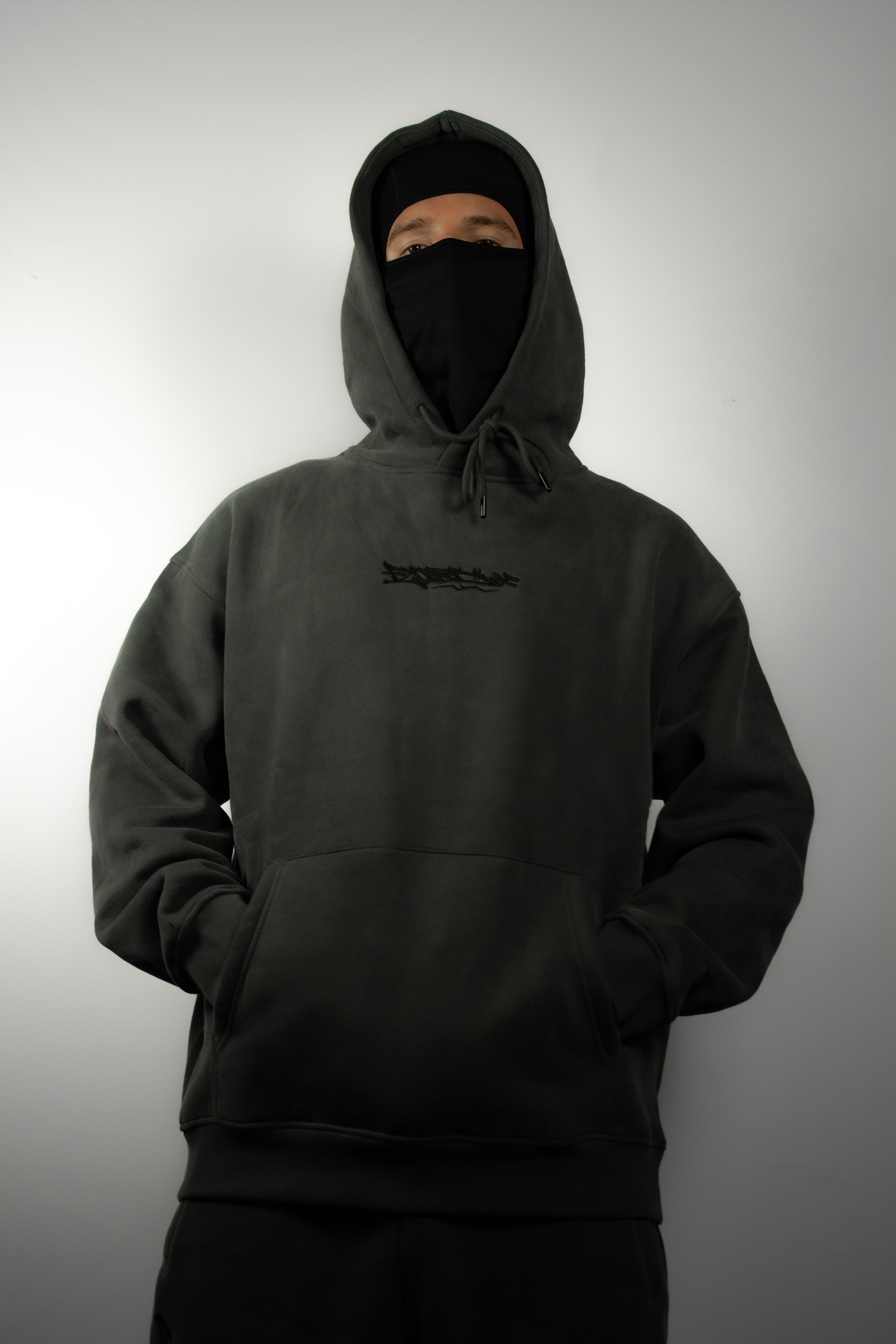 Charcoal and Black Premium Tag Hoodie