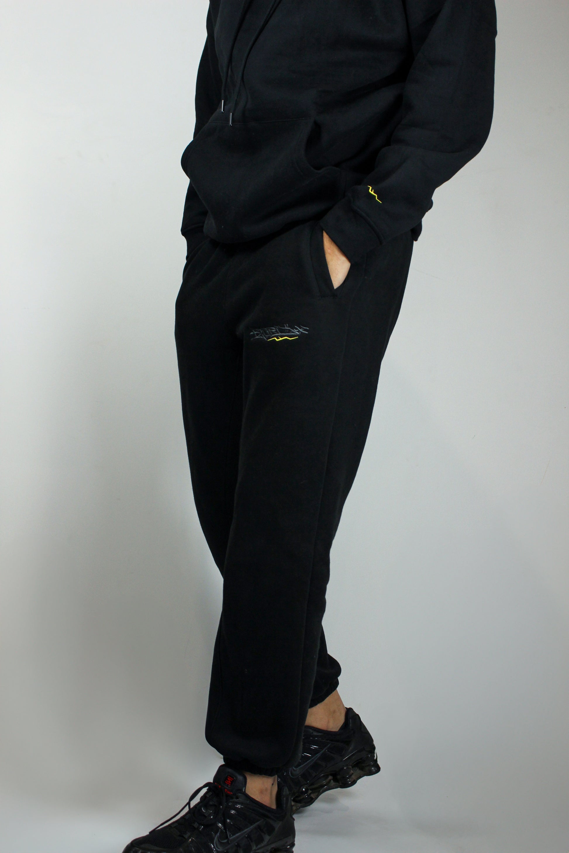 Black and Grey/Yellow Premium Tag Trackies (Pants)