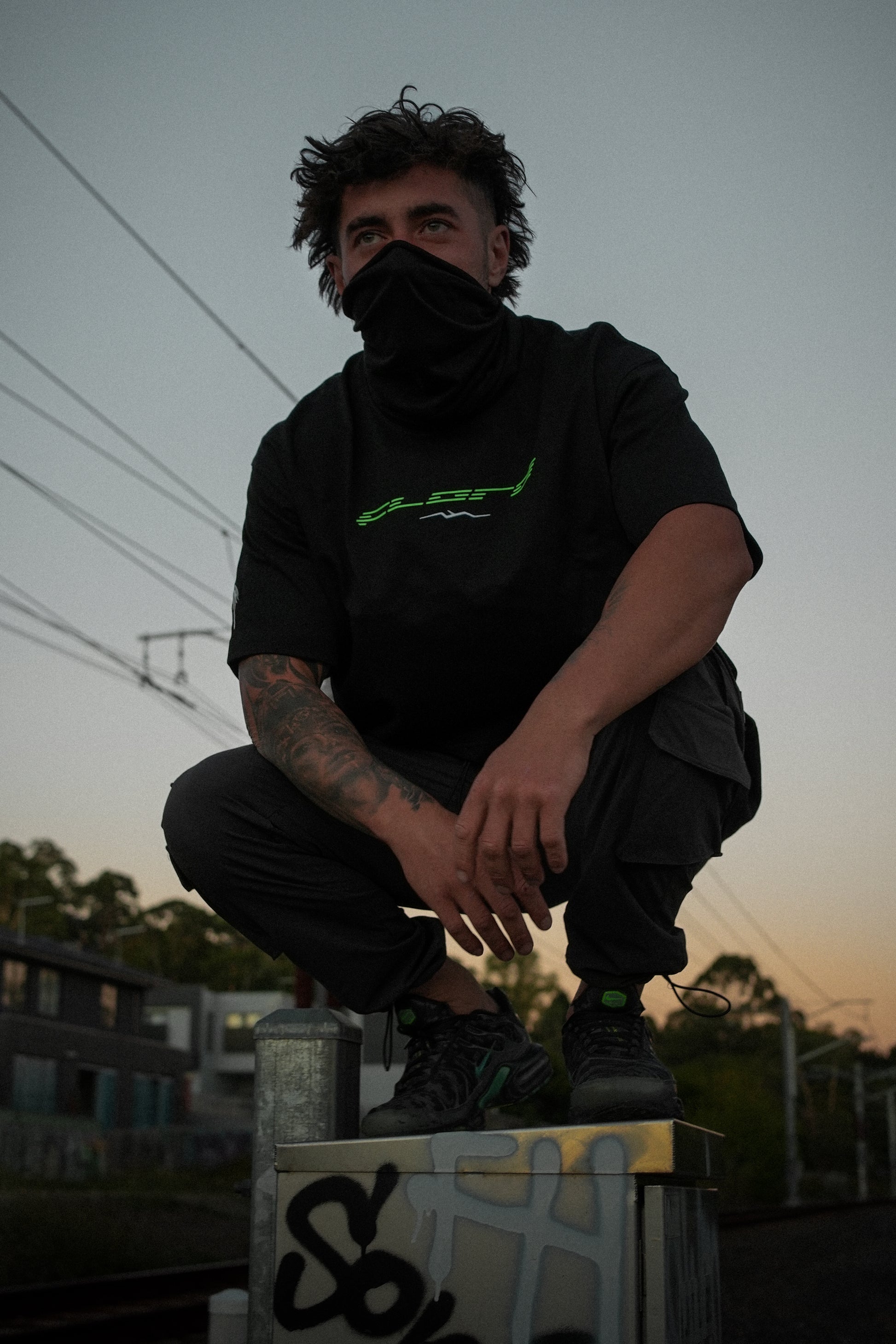 Black Heavyweight Glow Tee