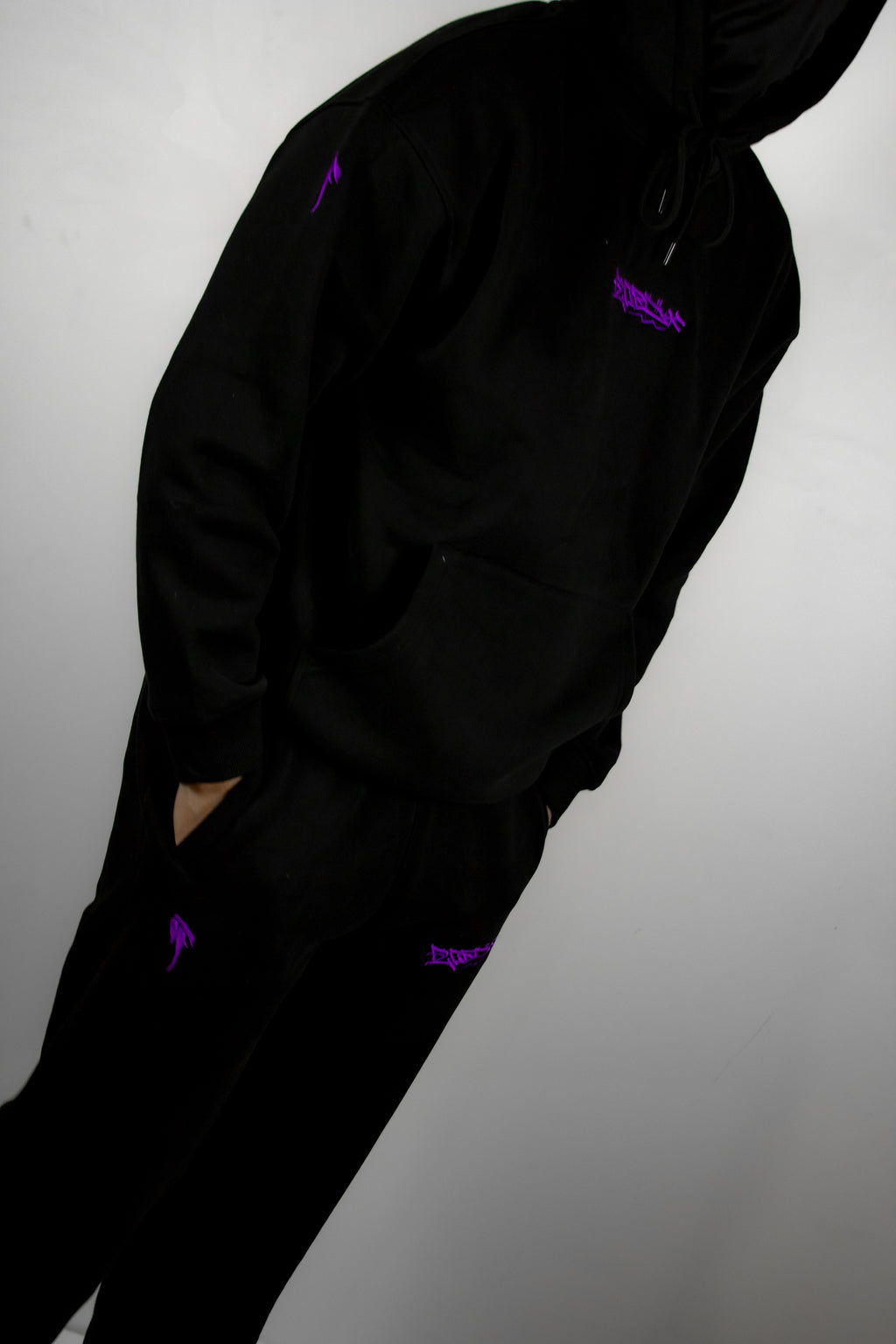 Black and Purple Premium Tag Trackies (Pants)