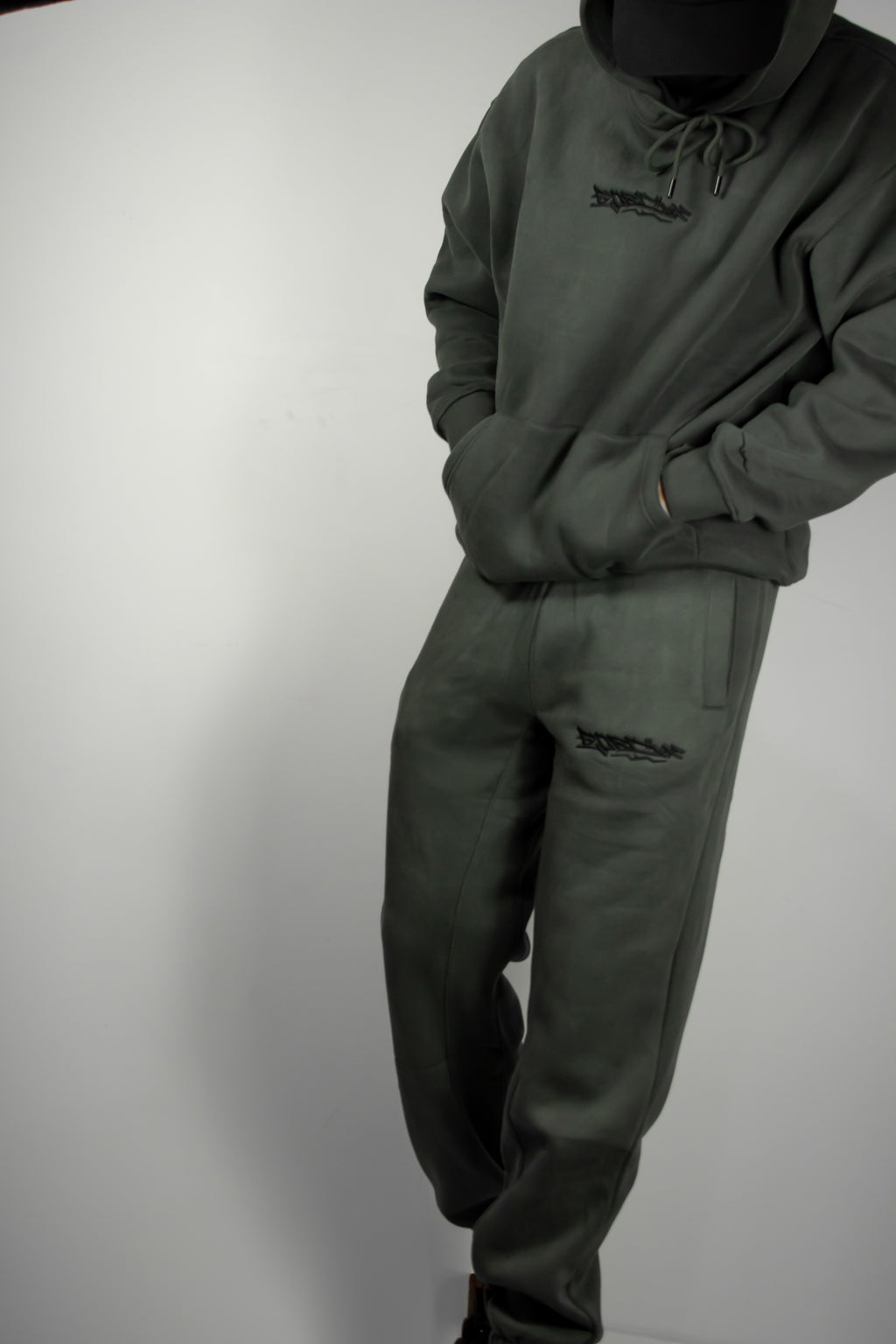 Charcoal and Black Premium Tag Trackies (Pants)