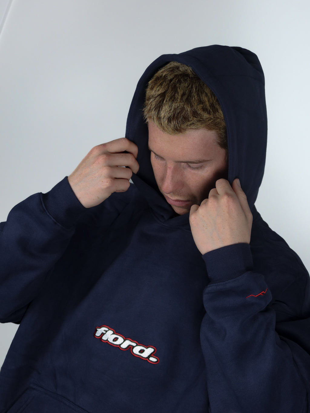 Navy Box Fit Lowercase Hoodie