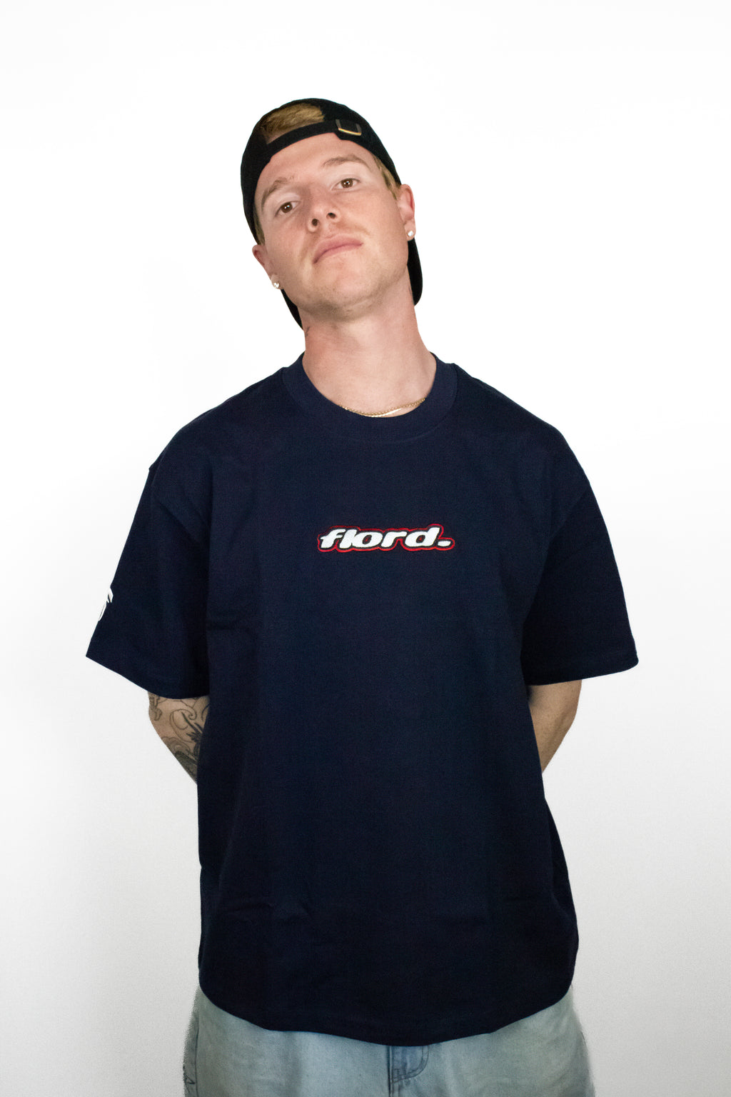Navy Heavyweight Lowercase Tee