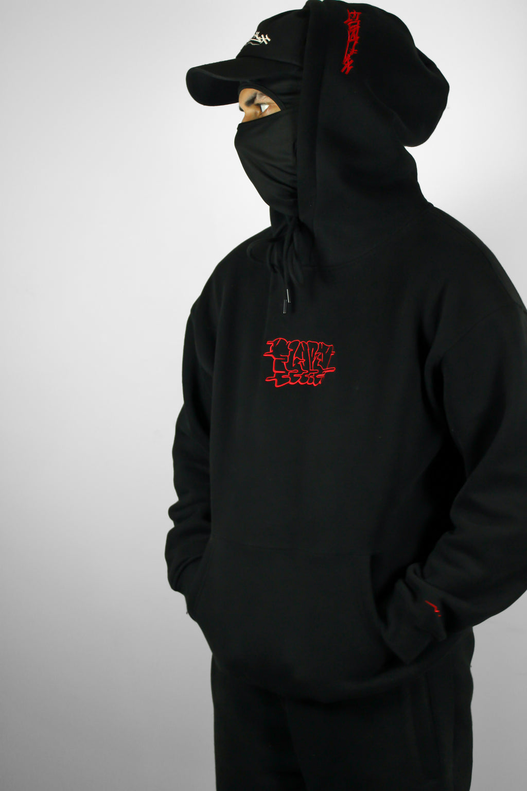 Black & Red Premium Throwie Hoodie