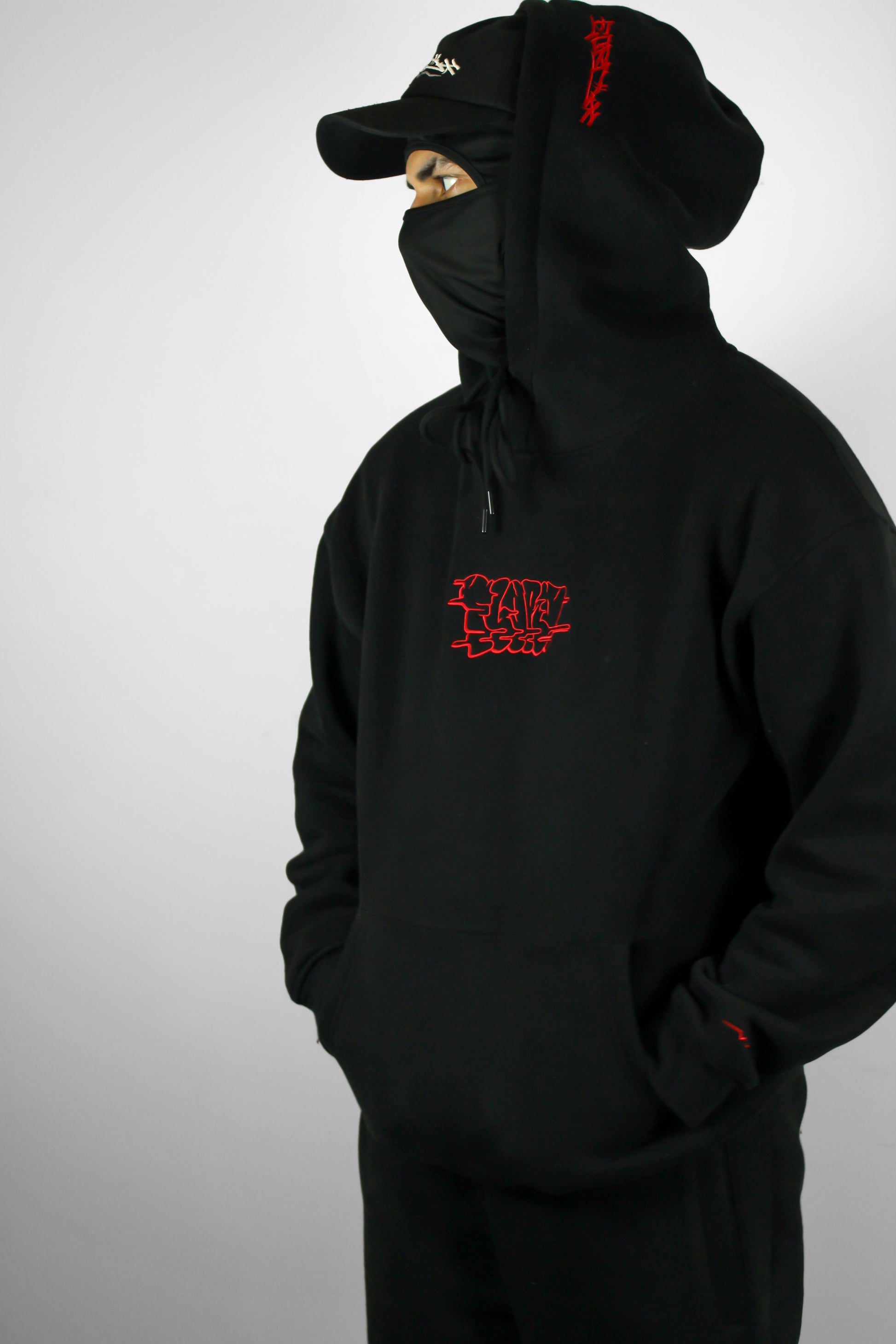 Black & Red Premium Throwie Hoodie