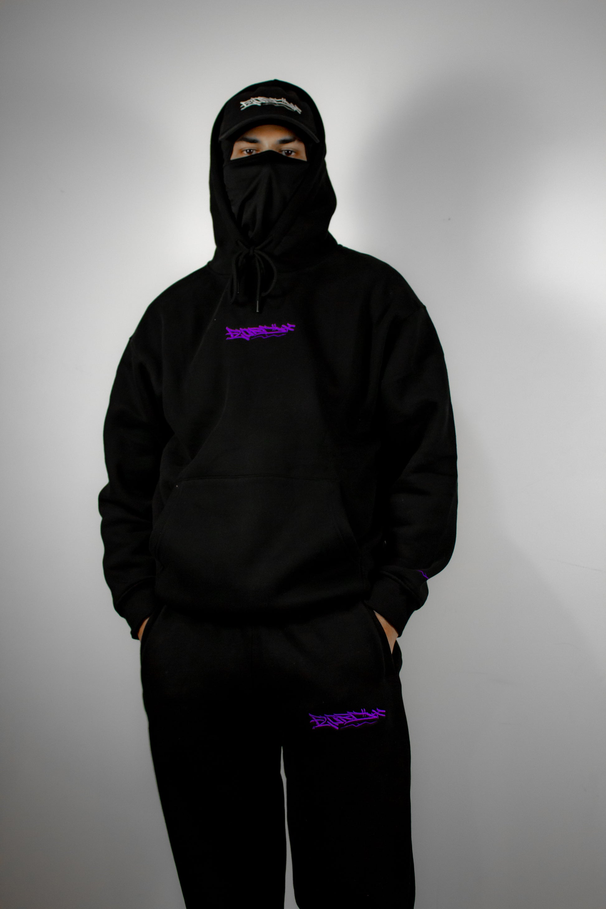 Black and Purple Premium Tag Trackies (Pants)