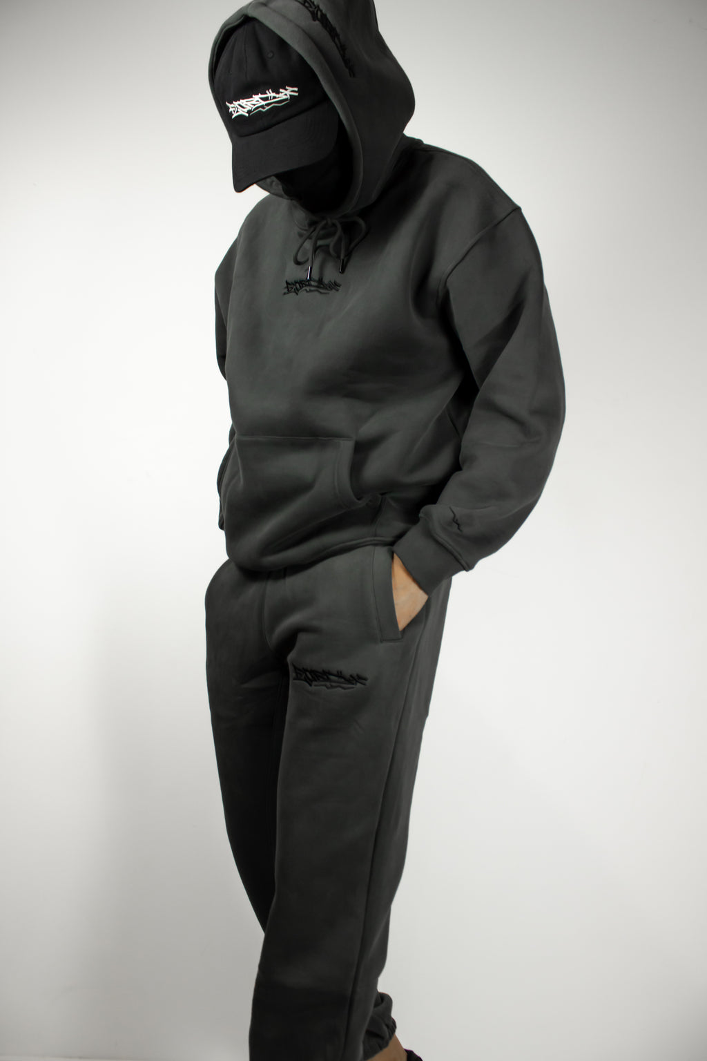 Charcoal and Black Premium Tag Trackies (Pants)